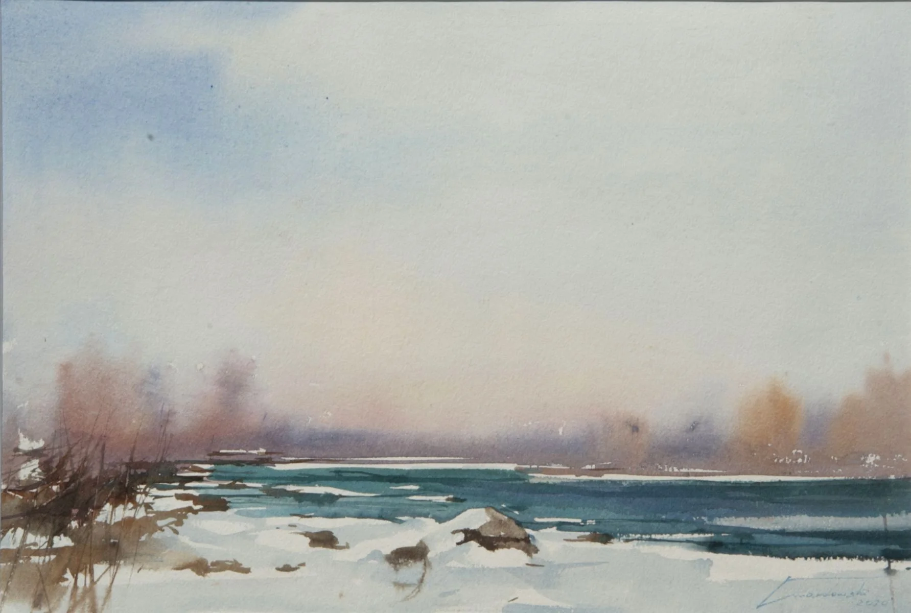 Mrożny dzień nad Dunajcem